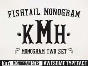 Fishtail Monogram Font Ideas & Design Inspiration